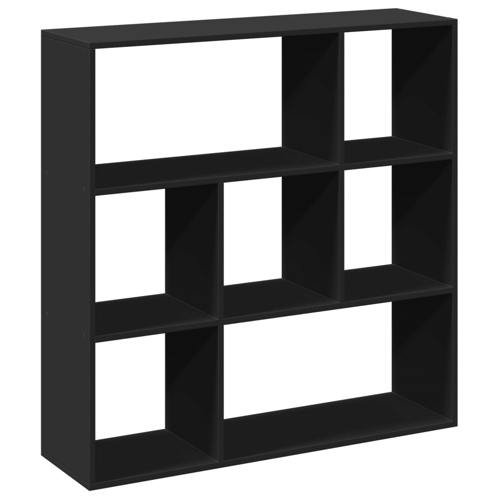 fekete szerelt fa térelválasztó könyvespolc 102x29x103,5 cm