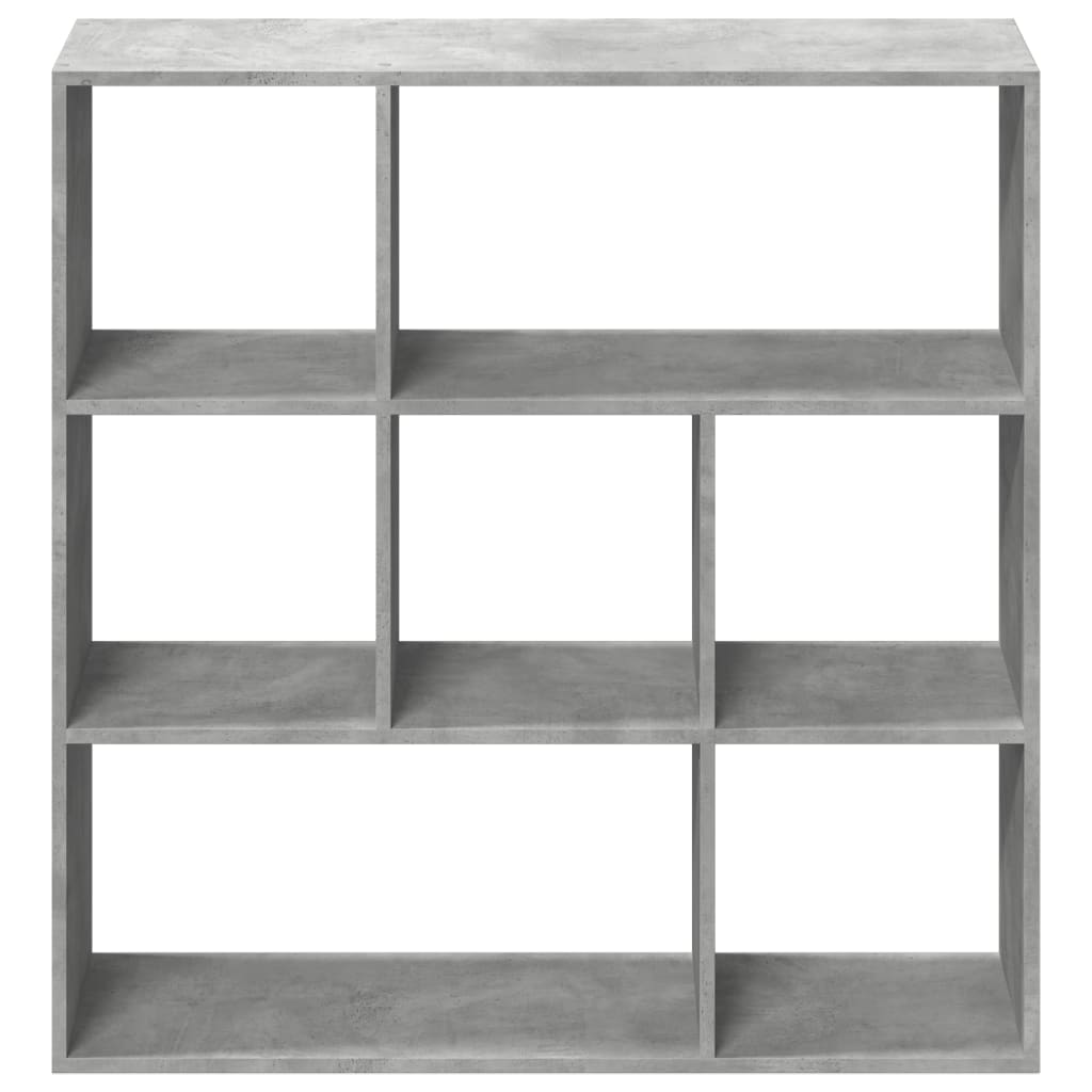 betonszürke szerelt fa elválasztó könyvespolc 102x29x103,5 cm