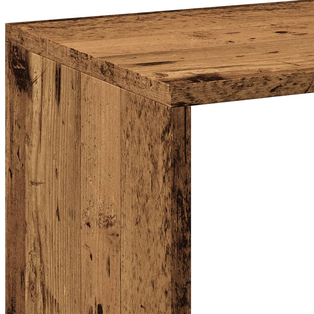 antik fa színű fa térelválasztó könyvespolc 102x29x103,5 cm