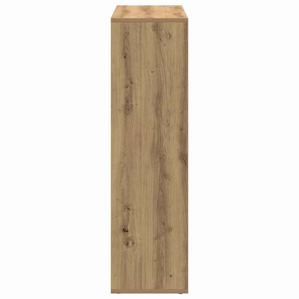 kézműves tölgy színű fa elválasztó könyvespolc 102x29x103,5 cm