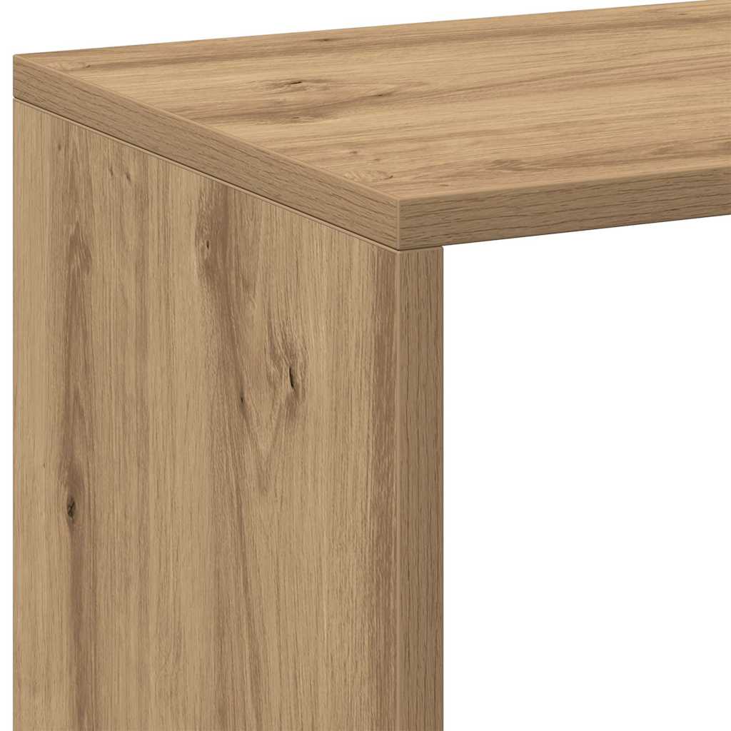 kézműves tölgy színű fa elválasztó könyvespolc 102x29x103,5 cm
