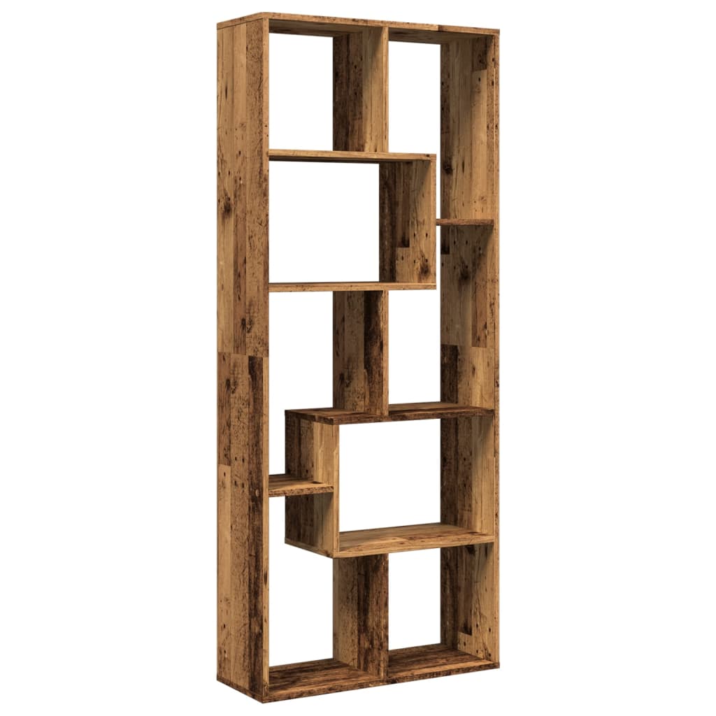 antik fa színű fa térelválasztó könyvespolc 67 x 25 x 161,5 cm