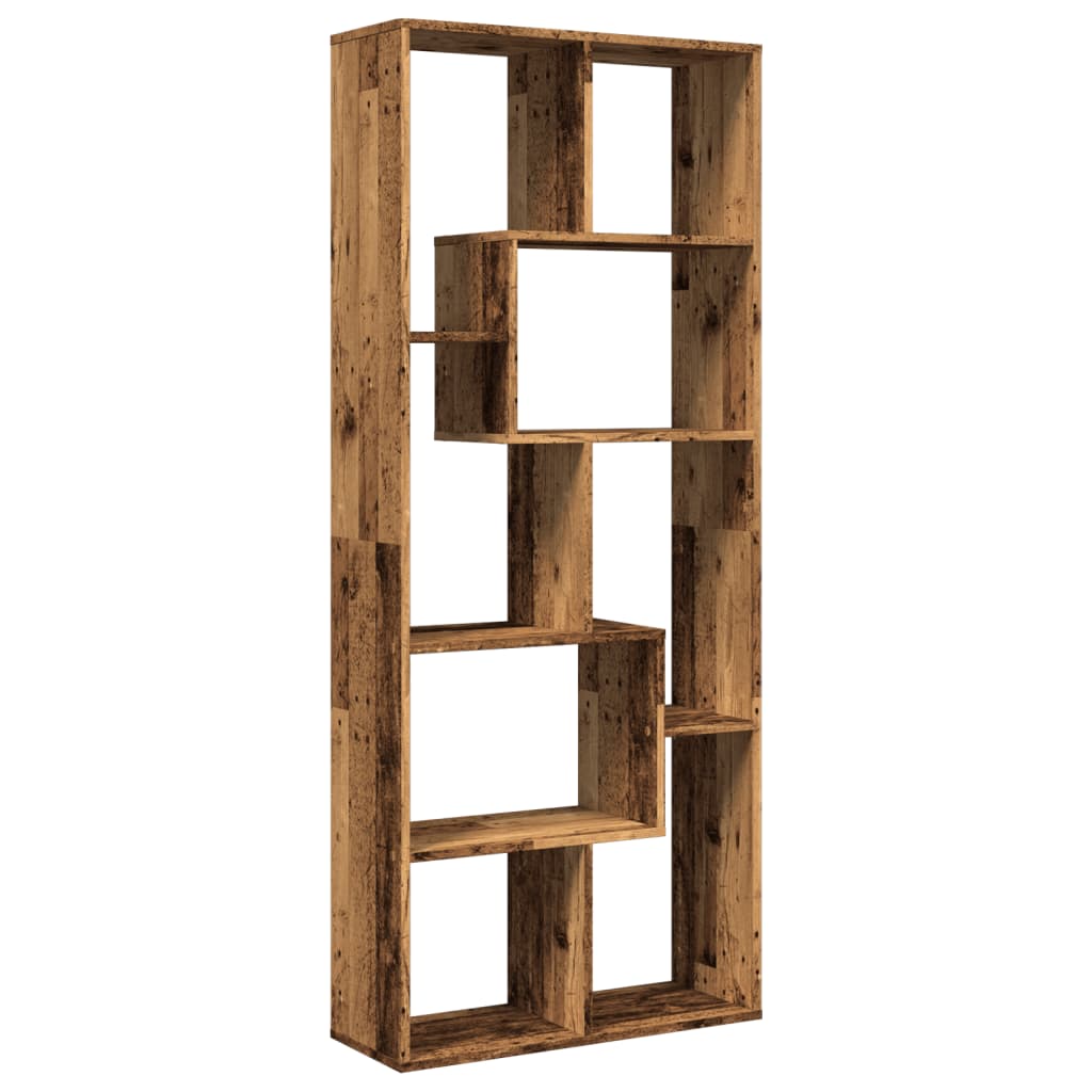 antik fa színű fa térelválasztó könyvespolc 67 x 25 x 161,5 cm
