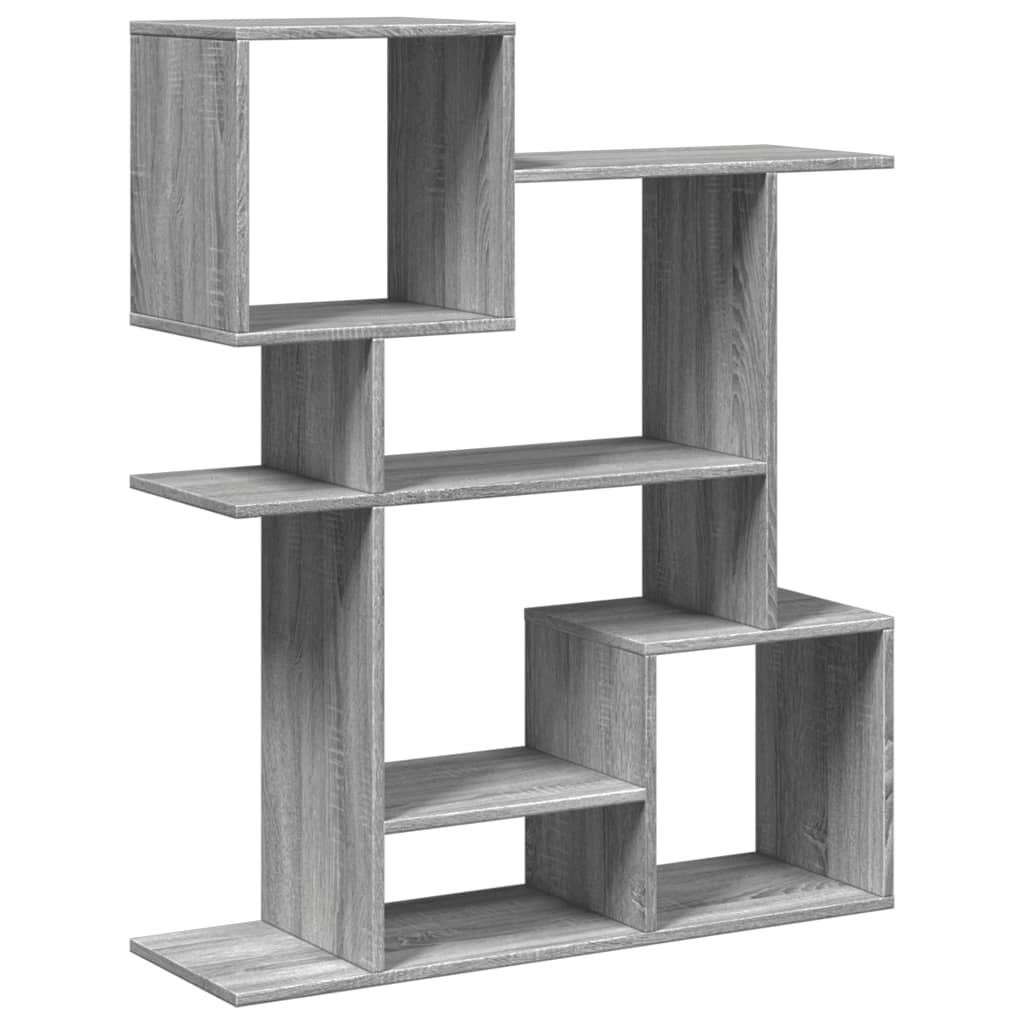 szürke sonoma szerelt fa elválasztó könyvespolc 92x29x112 cm
