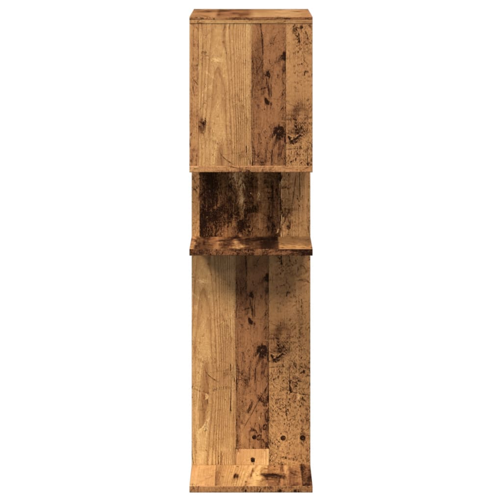 antik fa színű fa térelválasztó könyvespolc 92x29x112 cm
