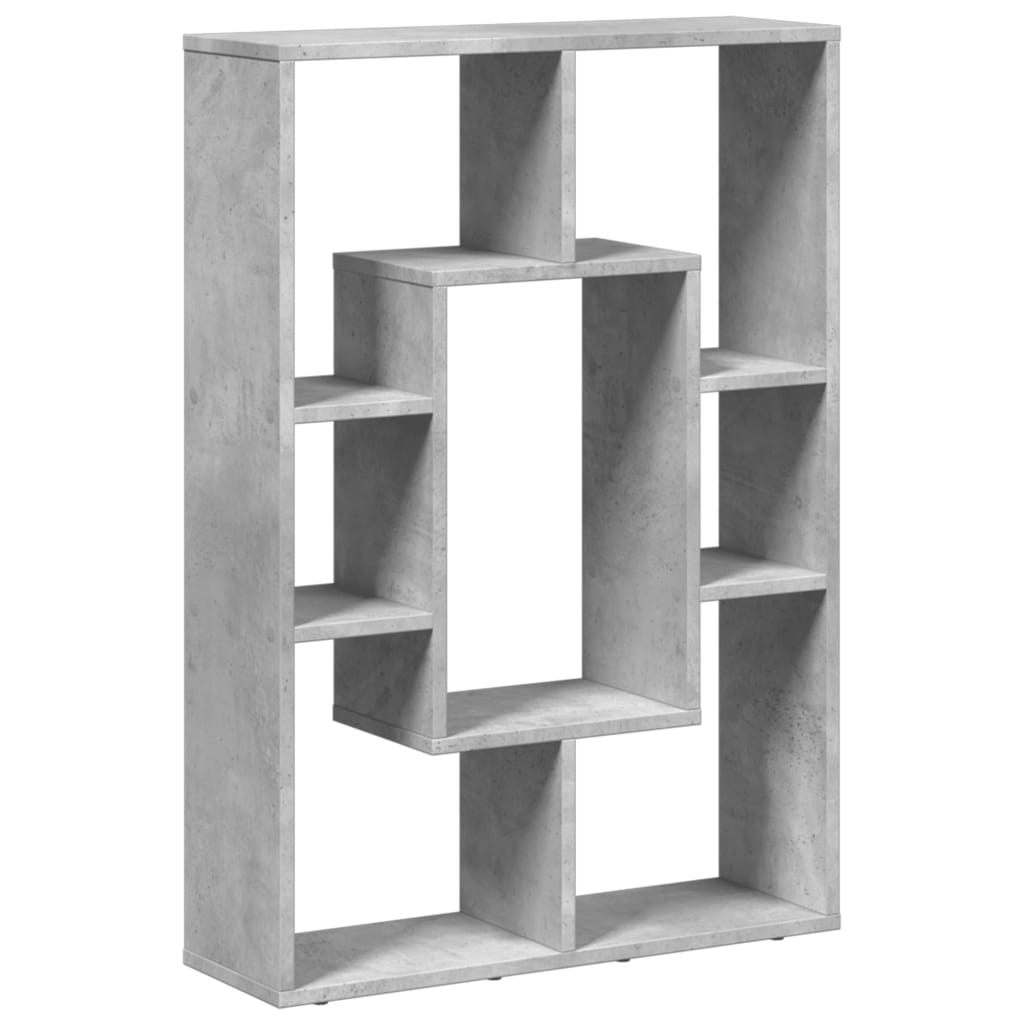 betonszürke szerelt fa könyvespolc 63 x 20 x 90 cm