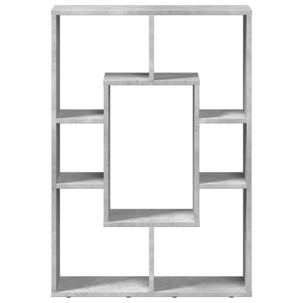 betonszürke szerelt fa könyvespolc 63 x 20 x 90 cm