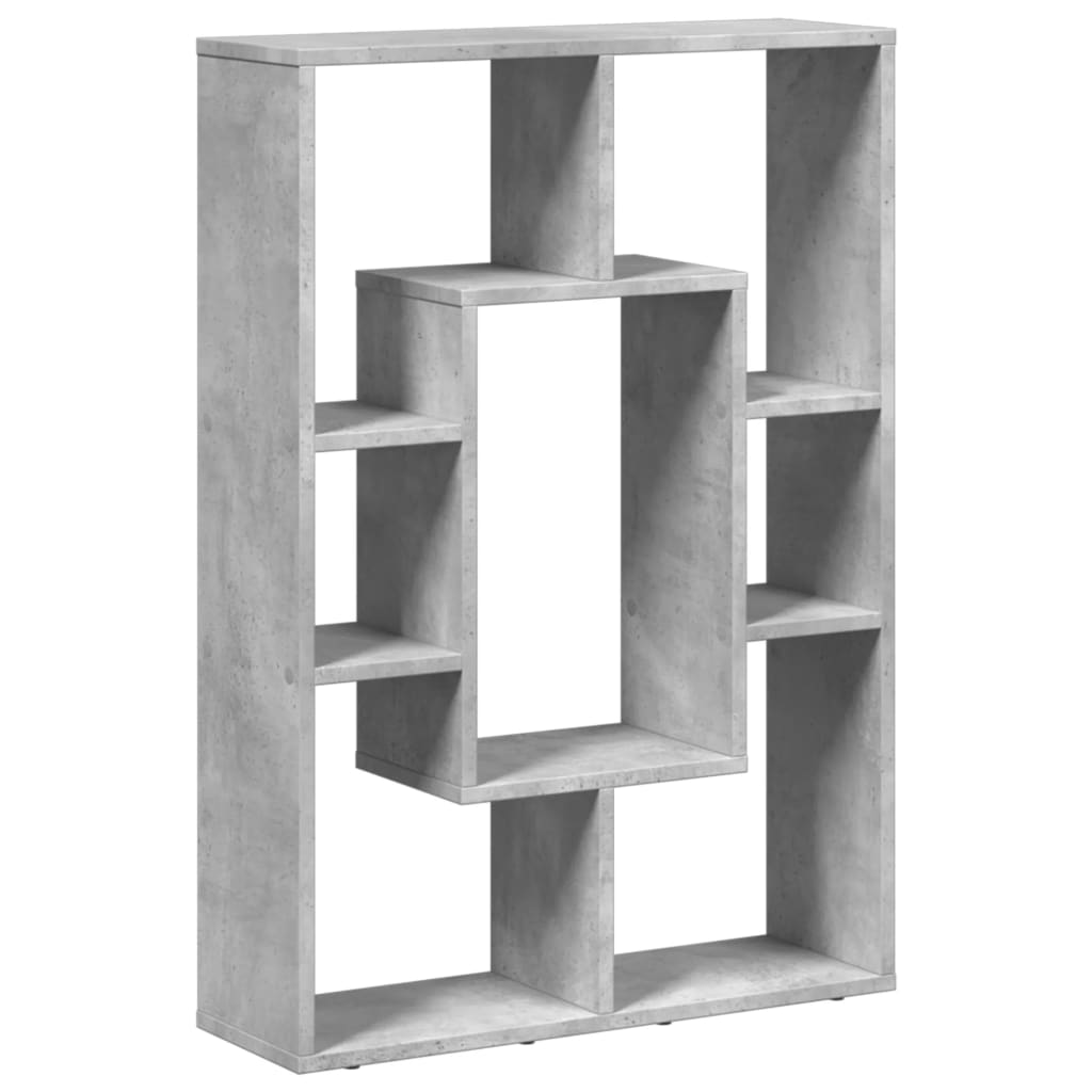 betonszürke szerelt fa könyvespolc 63 x 20 x 90 cm