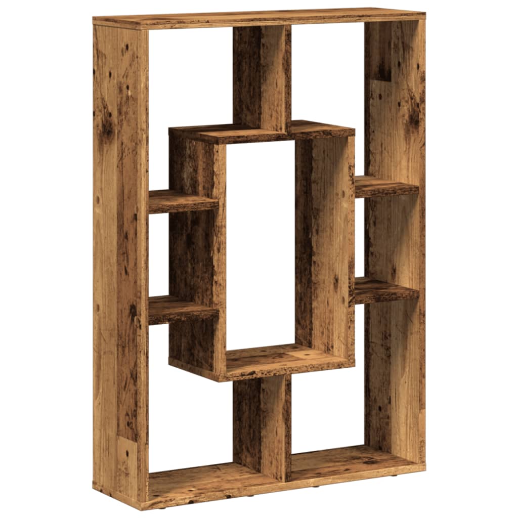 antik fa színű szerelt fa könyvespolc 63 x 20 x 90 cm