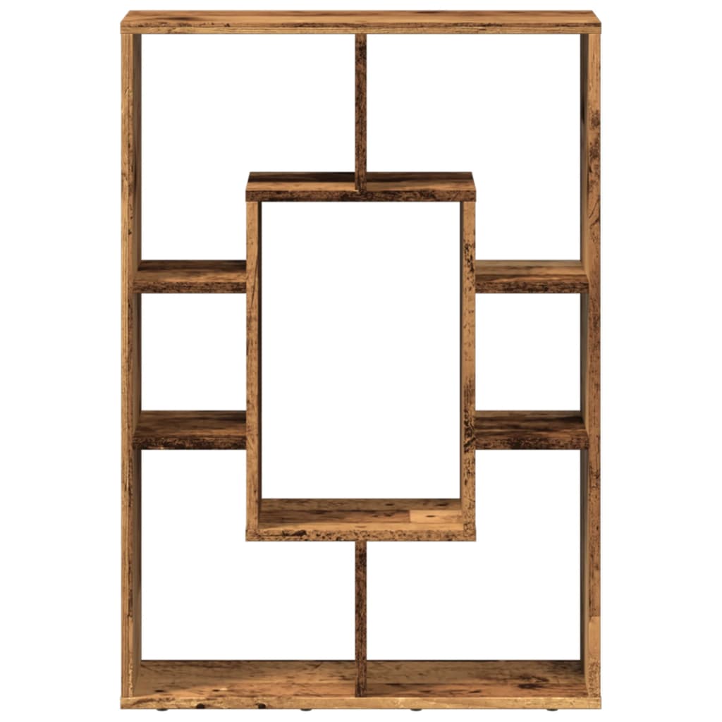 antik fa színű szerelt fa könyvespolc 63 x 20 x 90 cm