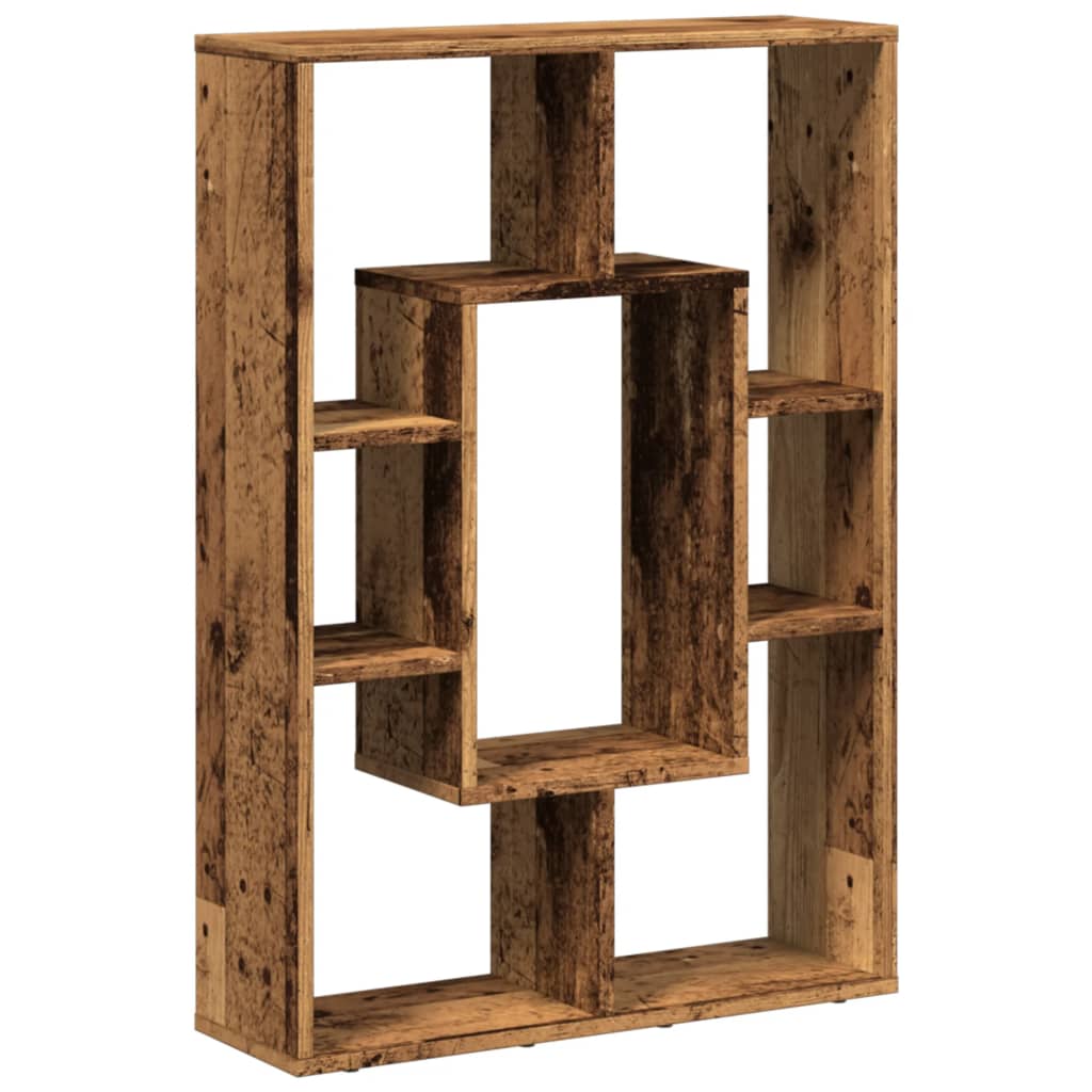 antik fa színű szerelt fa könyvespolc 63 x 20 x 90 cm