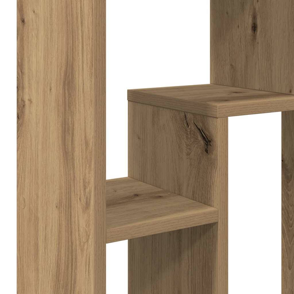 kézműves tölgy színű szerelt fa könyvespolc 63 x 20 x 90 cm
