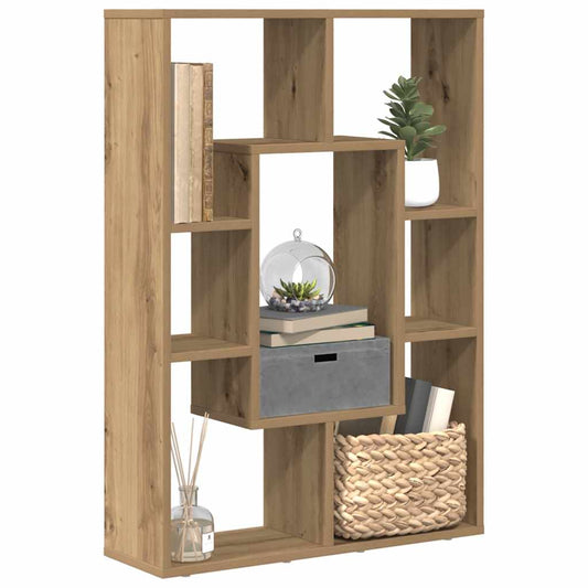 kézműves tölgy színű szerelt fa könyvespolc 63 x 20 x 90 cm