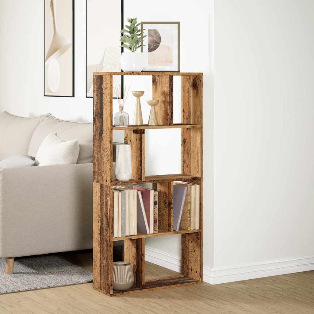 antik fa színű szerelt fa könyvespolc 60 x 20 x 120,5 cm