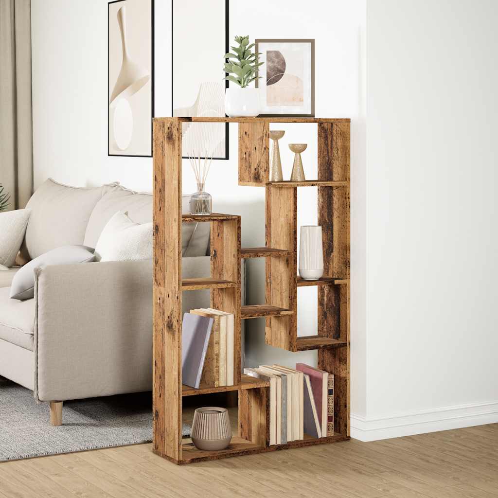 antik fa színű szerelt fa könyvszekrény 72 x 20 x 120,5 cm