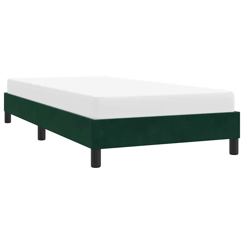 sötétzöld bársony ágykeret matrac nélkül 80x210 cm