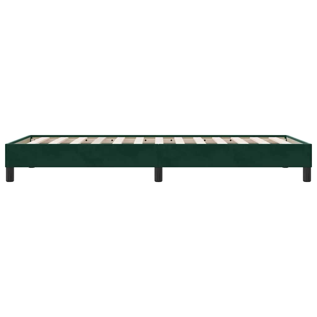 sötétzöld bársony ágykeret matrac nélkül 80x210 cm