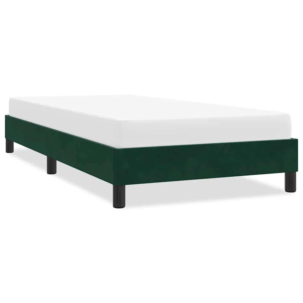 sötétzöld bársony ágykeret matrac nélkül 80x210 cm