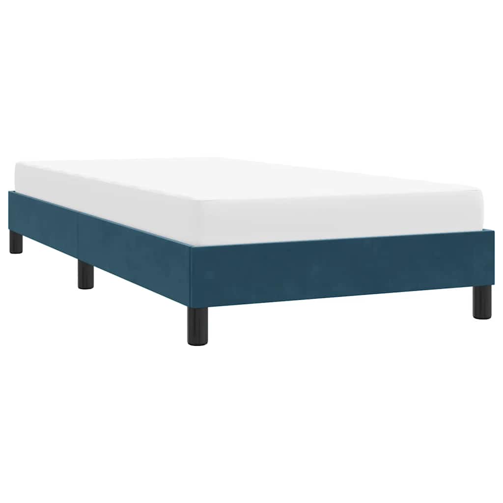 sötétkék bársony ágykeret matrac nélkül 80x210 cm