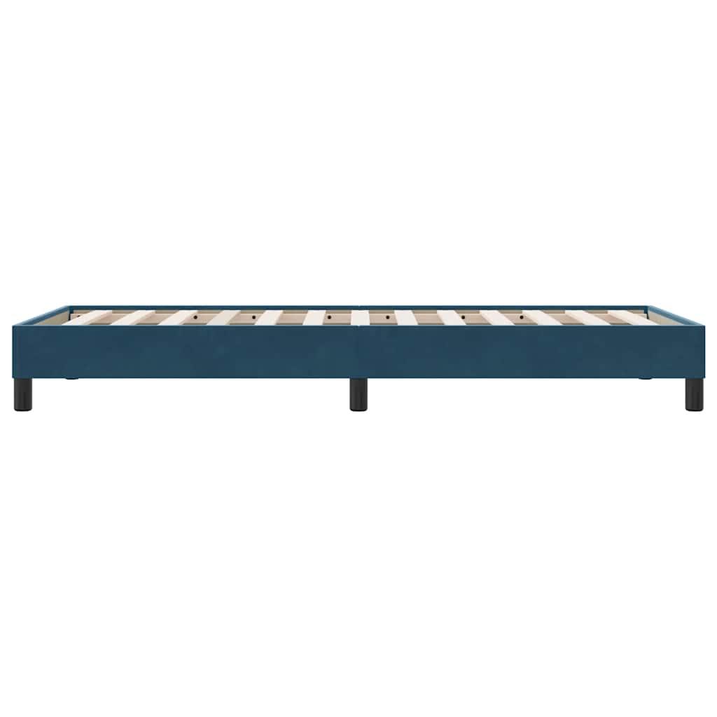 sötétkék bársony ágykeret matrac nélkül 80x210 cm