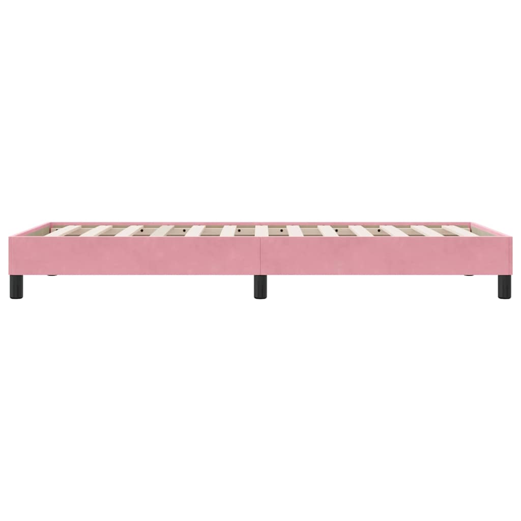 ágykeret matrac nélkül rózsaszín 80x210 cm bársony