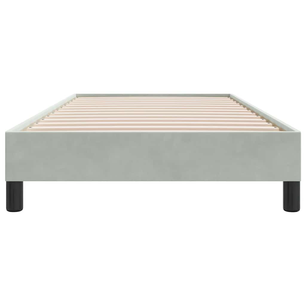 világosszürke bársony ágykeret matrac nélkül 90x210 cm