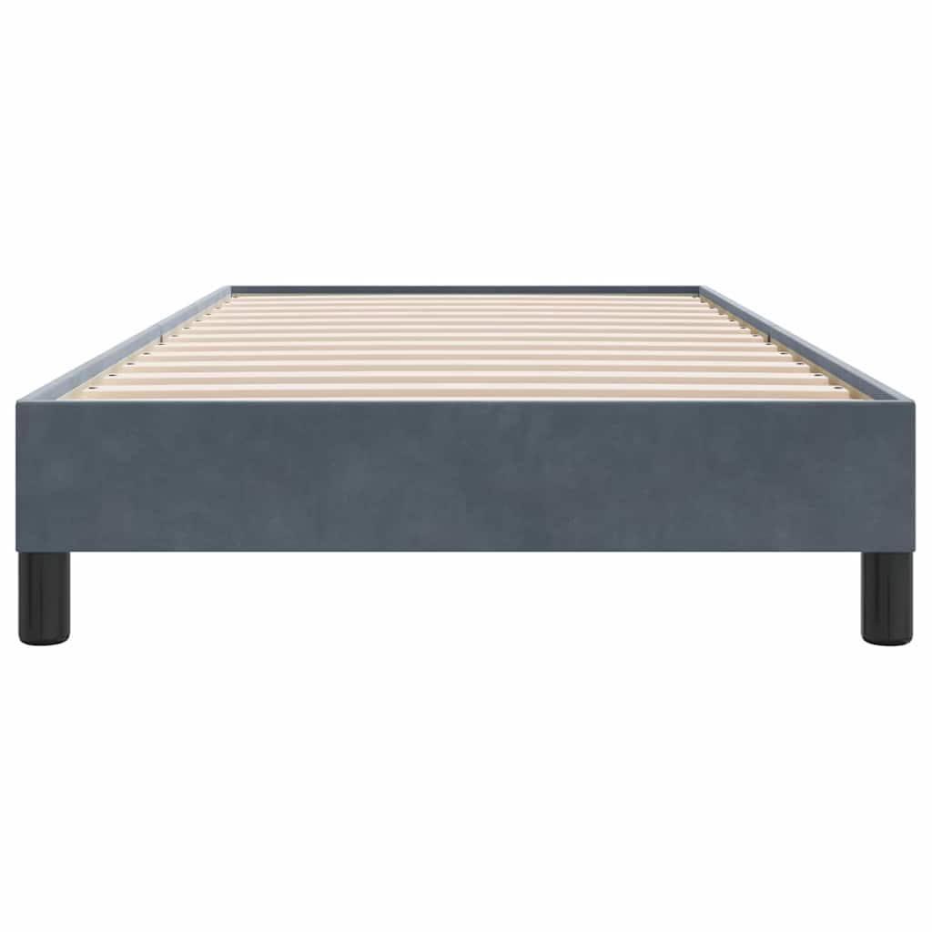 sötétszürke bársony ágykeret matrac nélkül 90x210 cm