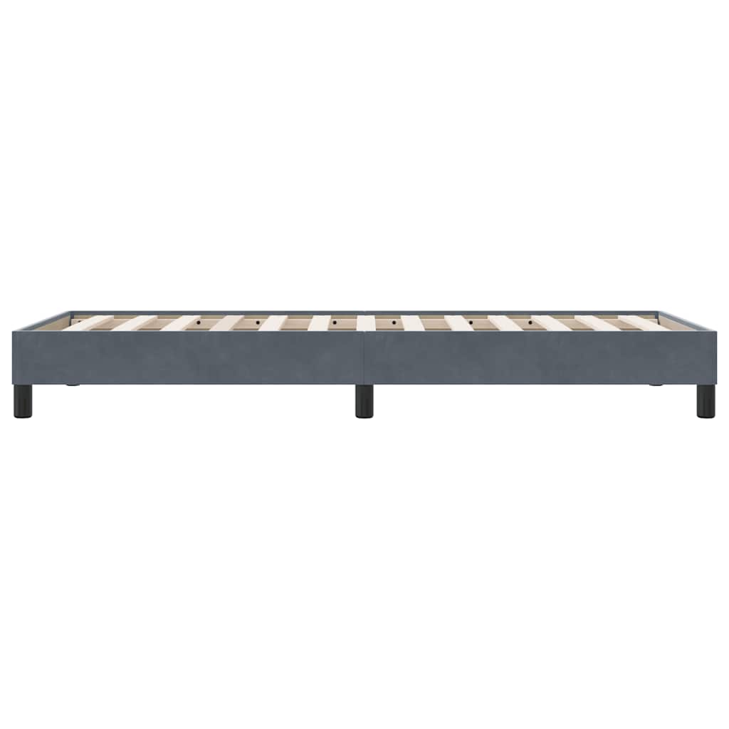 sötétszürke bársony ágykeret matrac nélkül 90x210 cm