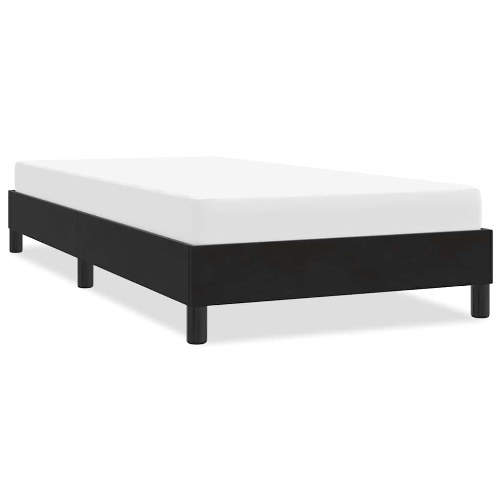 fekete bársony ágykeret matrac nélkül 90x210 cm
