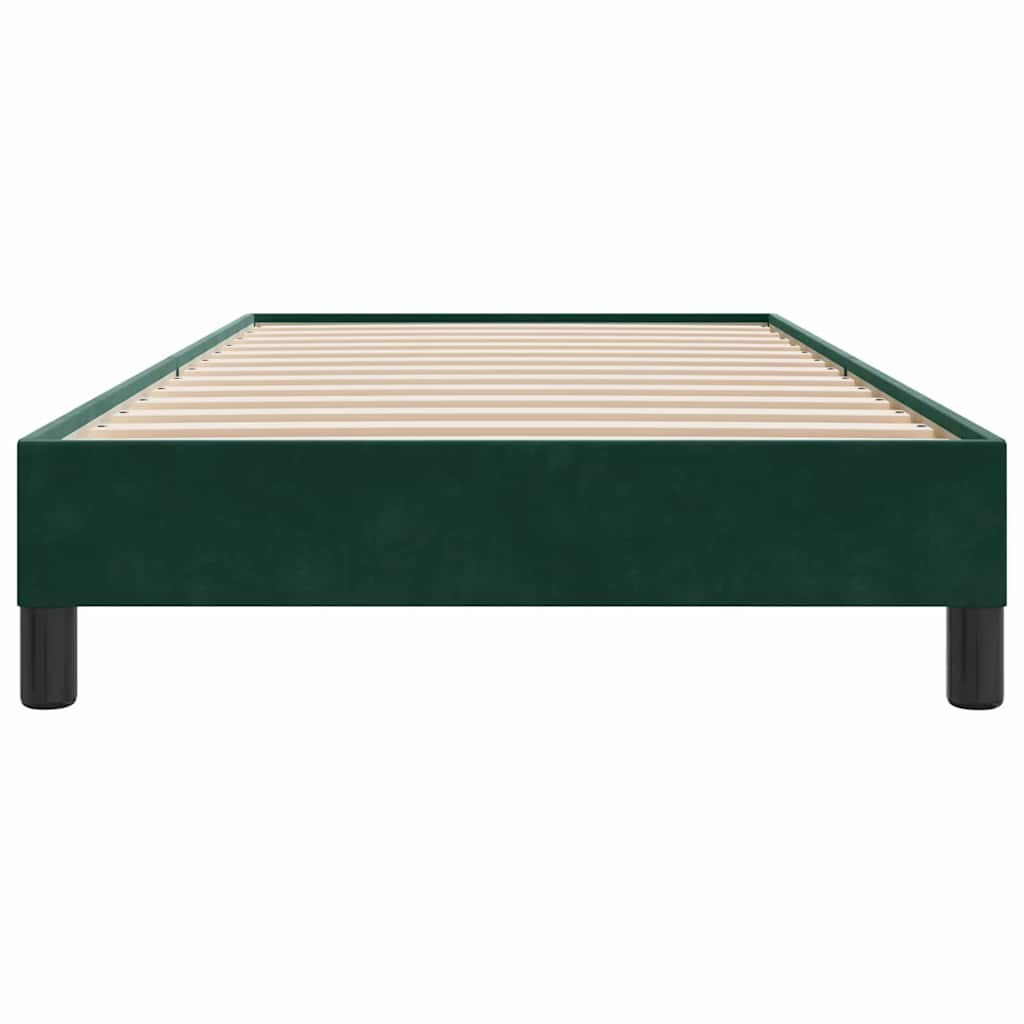sötétzöld bársony ágykeret matrac nélkül 90x210 cm
