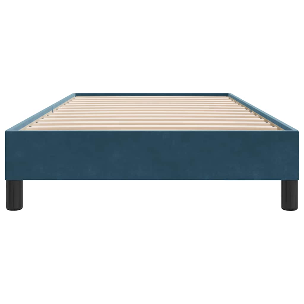 sötétkék bársony ágykeret matrac nélkül 90x210 cm