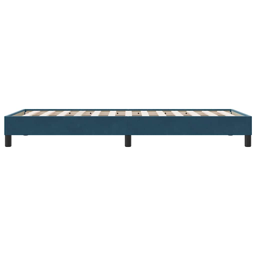 sötétkék bársony ágykeret matrac nélkül 90x210 cm