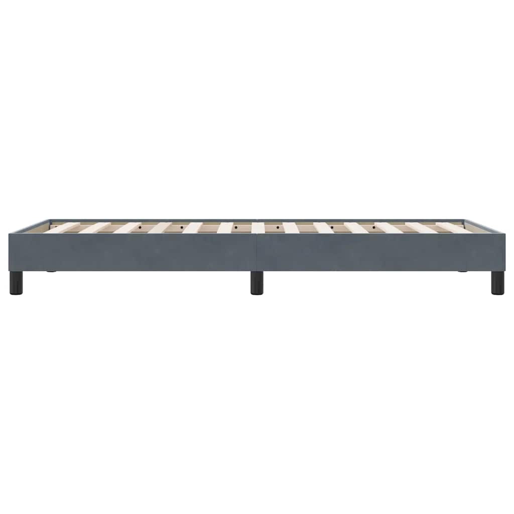 sötétszürke bársony ágykeret matrac nélkül 100x210 cm