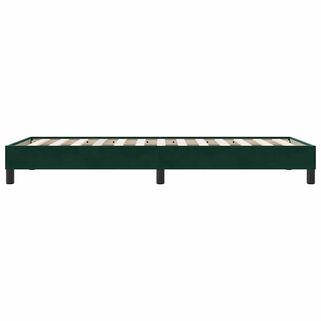 sötétzöld bársony ágykeret matrac nélkül 100x210 cm