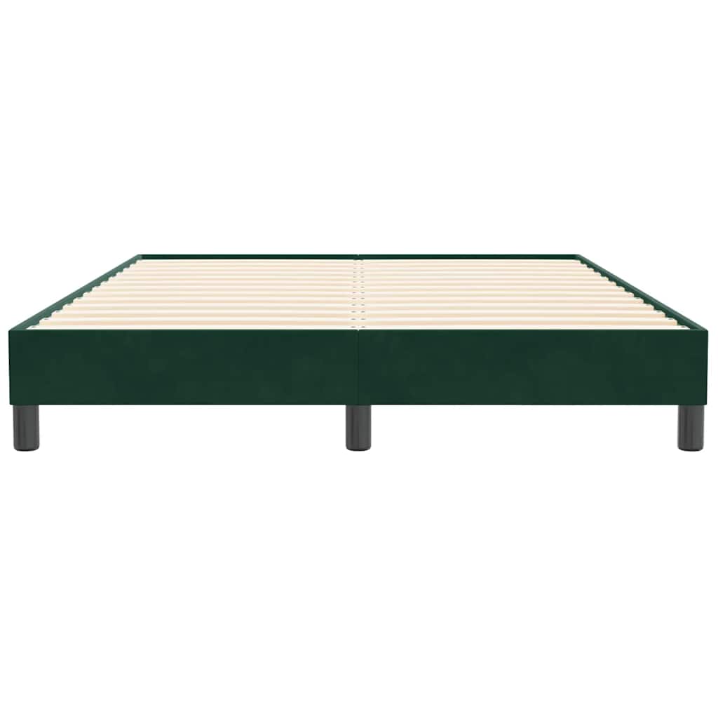 sötétzöld bársony ágykeret matrac nélkül 160x210 cm