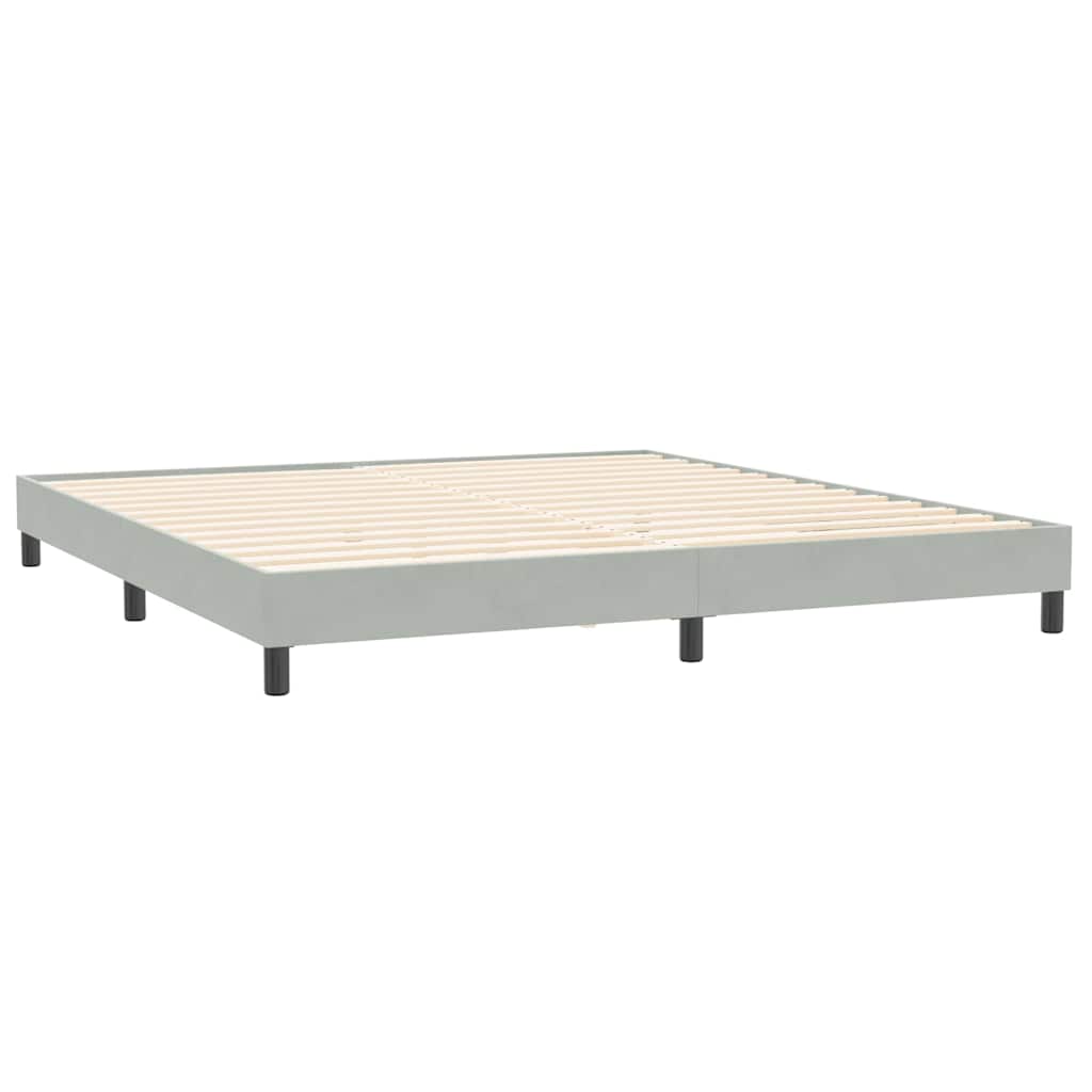 világosszürke bársony ágykeret matrac nélkül 200x210 cm