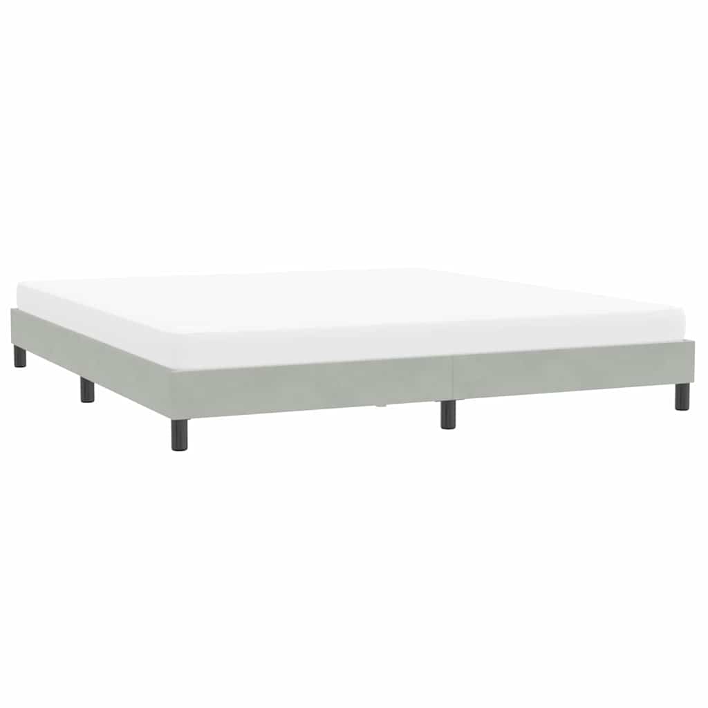 világosszürke bársony ágykeret matrac nélkül 200x210 cm