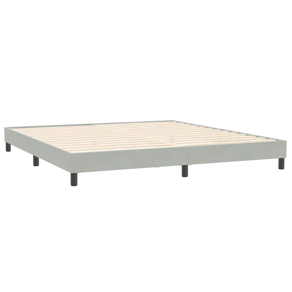 világosszürke bársony ágykeret matrac nélkül 200x210 cm