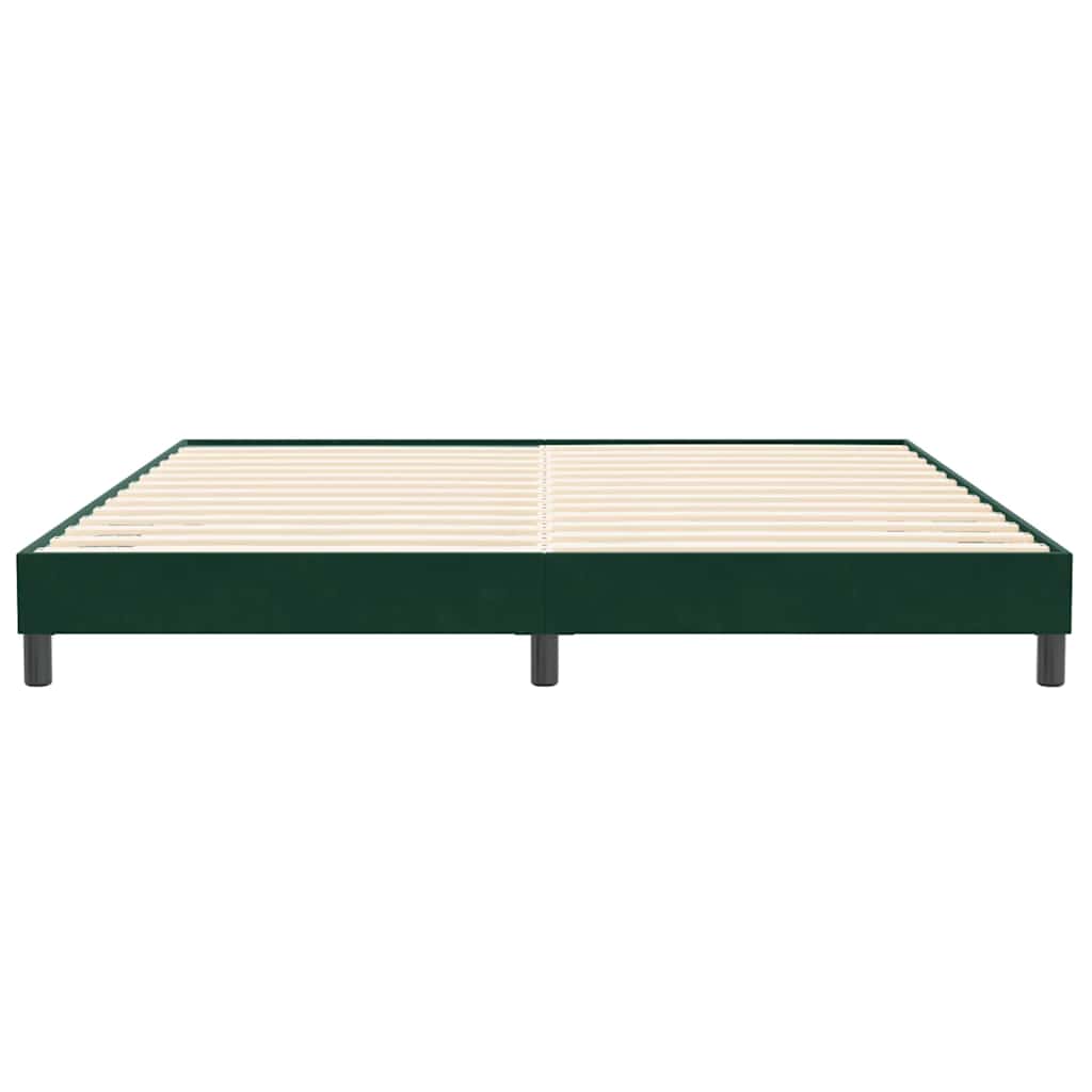 sötétzöld bársony ágykeret matrac nélkül 200x210 cm