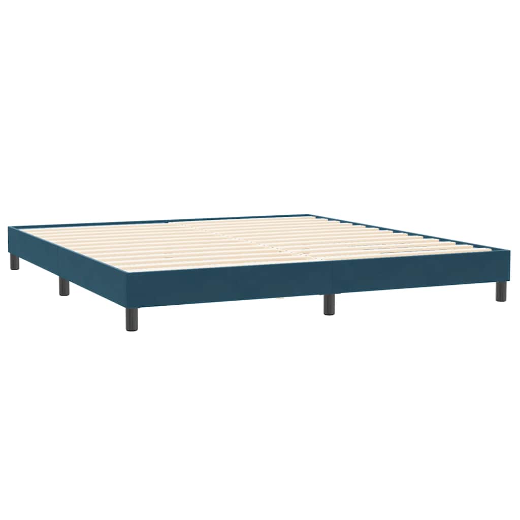 sötétkék bársony ágykeret matrac nélkül 200x210 cm