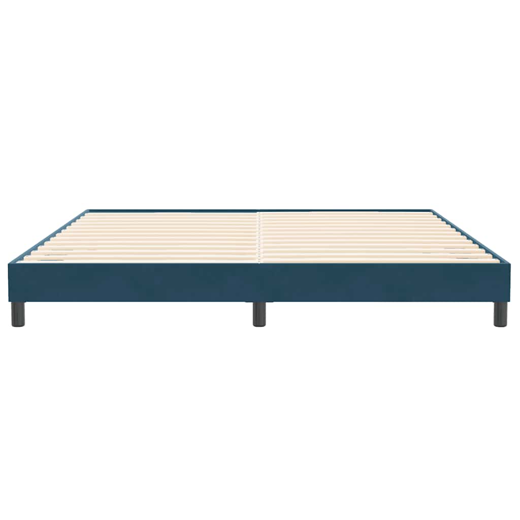 sötétkék bársony ágykeret matrac nélkül 200x210 cm