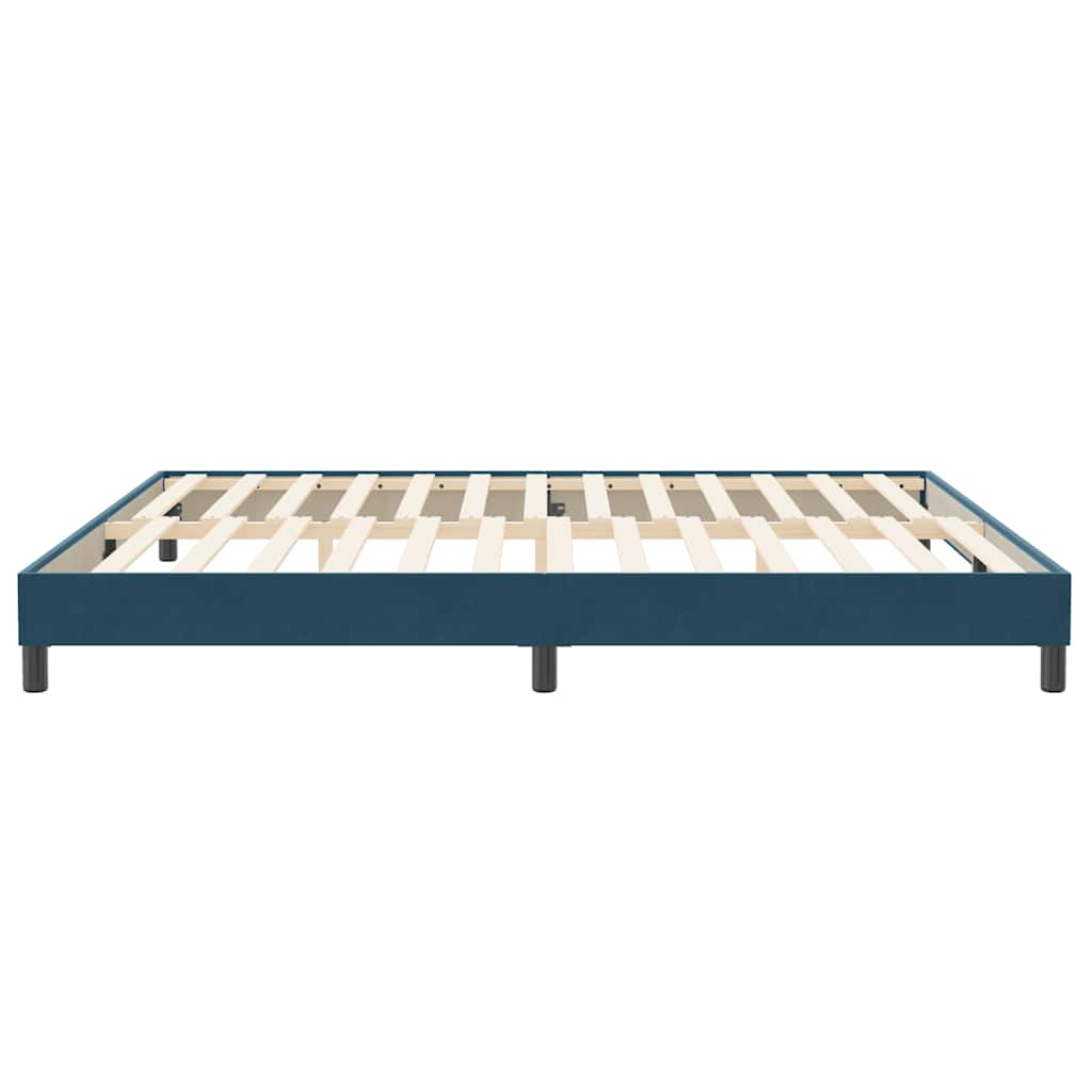 sötétkék bársony ágykeret matrac nélkül 200x210 cm