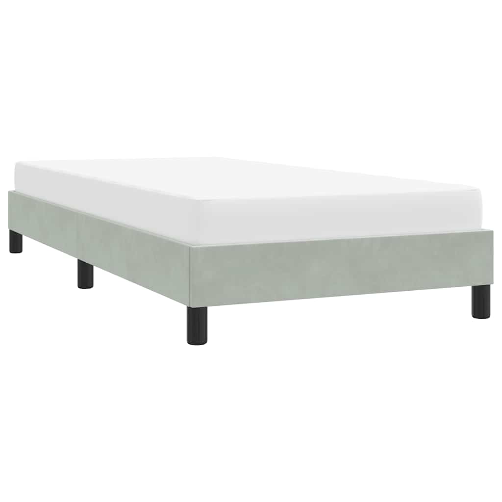 világosszürke bársony ágykeret matrac nélkül 80x220 cm