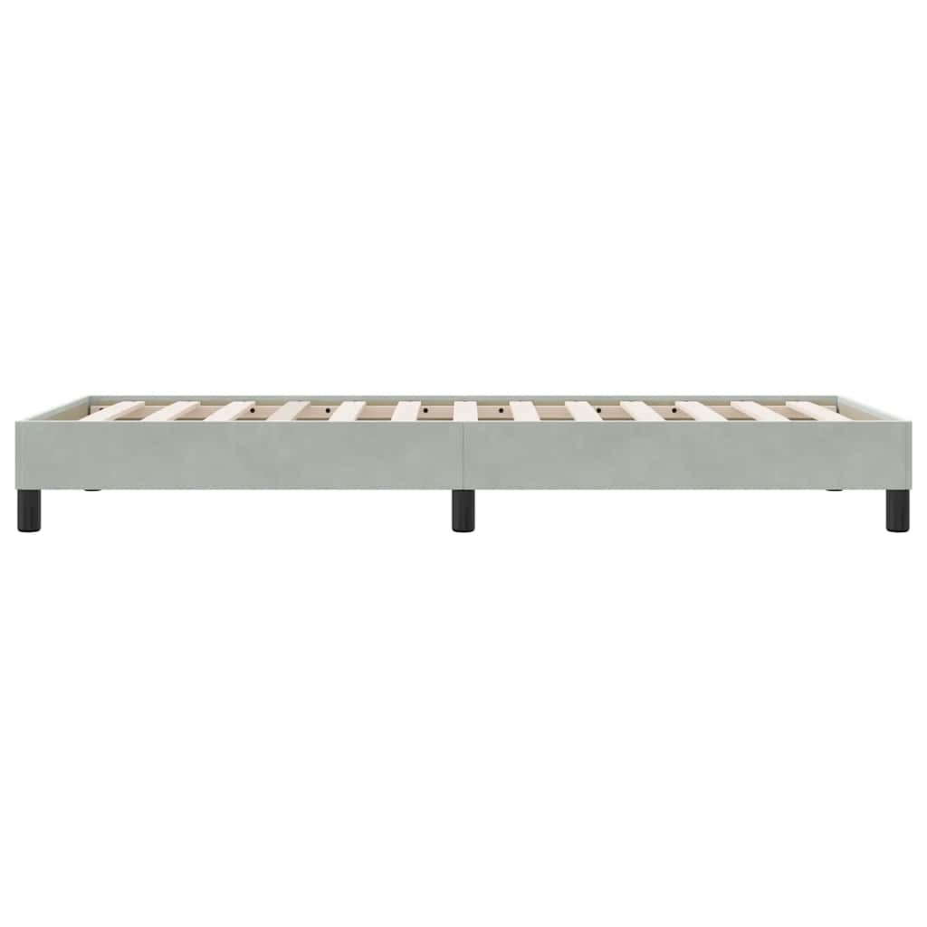 világosszürke bársony ágykeret matrac nélkül 80x220 cm