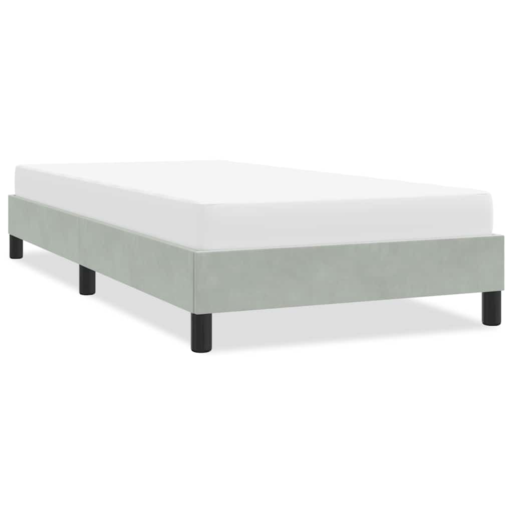 világosszürke bársony ágykeret matrac nélkül 80x220 cm