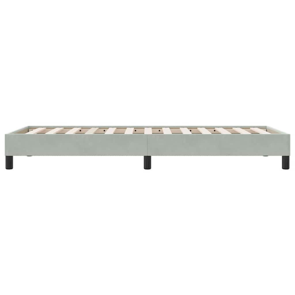világosszürke bársony ágykeret matrac nélkül 90x220 cm