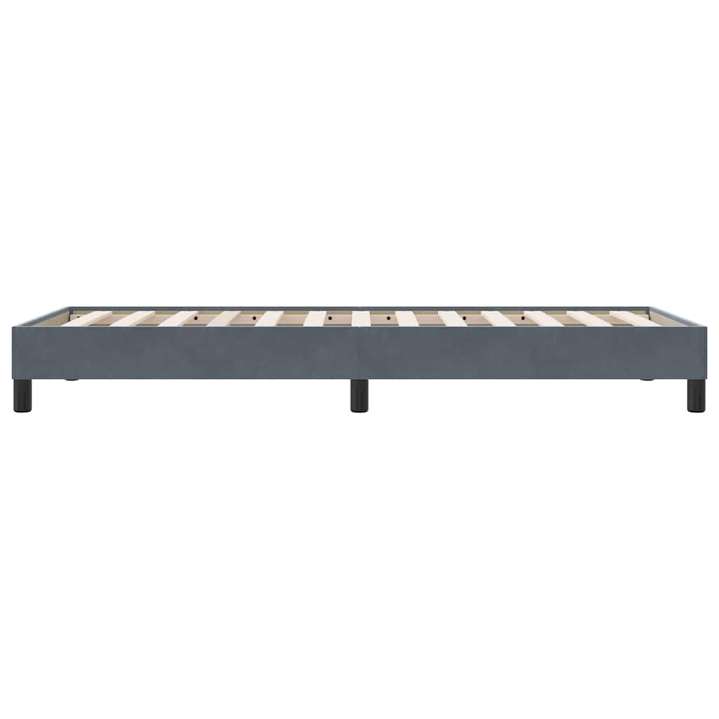 sötétszürke bársony ágykeret matrac nélkül 90x220 cm