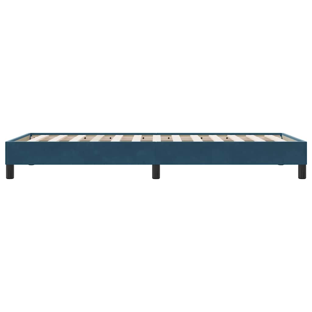 sötétkék bársony ágykeret matrac nélkül 90x220 cm