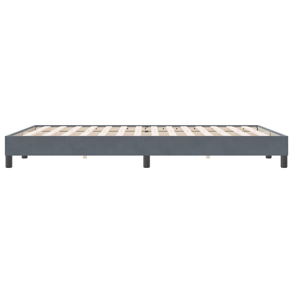 sötétszürke bársony ágykeret matrac nélkül 140x220 cm