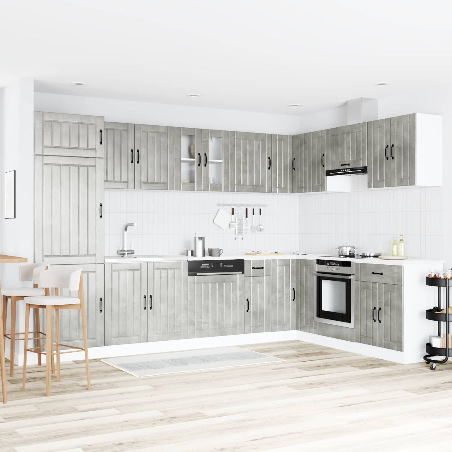 Mosogatószekrény Lucca 2 db Beton Szürke Szerelt Fa